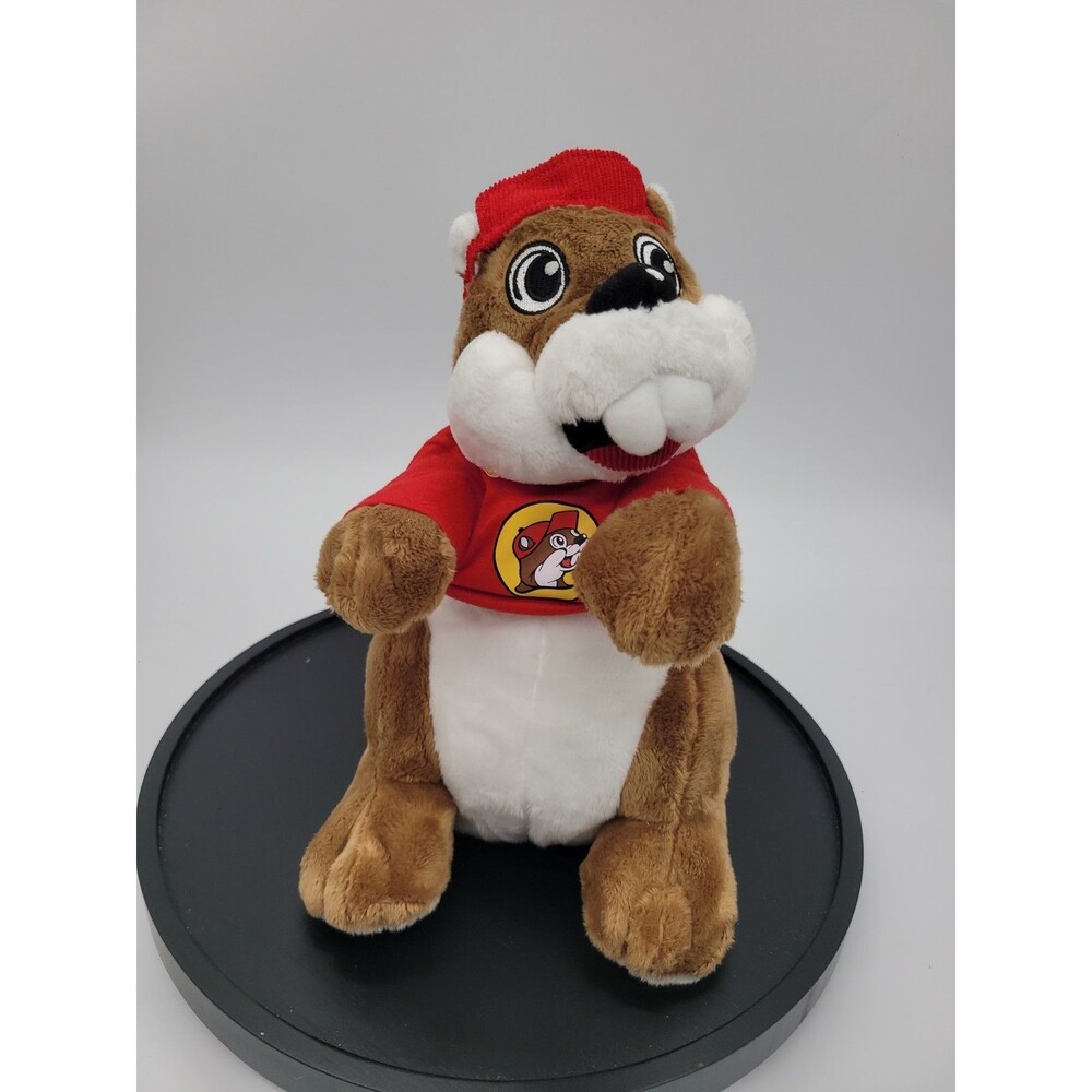 Buc-ees Beaver Mascot Plush Stuffed Animal Jaag 10" Red Shirt Hat Bucees